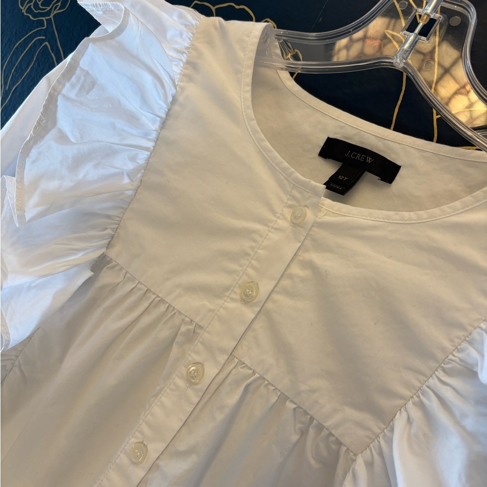 J. Crew White Ruffle Blouse - Picture 3 of 8